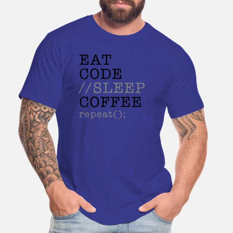 Informatik Python Programmierer essen Code Schlaf Männer Premium Bio T-Shirt
