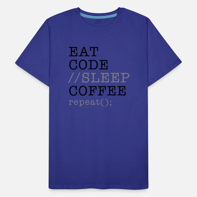 Informatik Python Programmierer essen Code Schlaf Männer Premium Bio T-Shirt