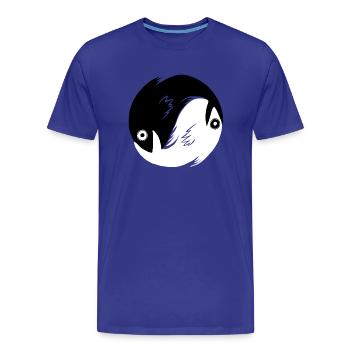 Poisson Ying-Yang - T-shirt bio Premium Homme - bleu roi - Devant - Damien (186cm)