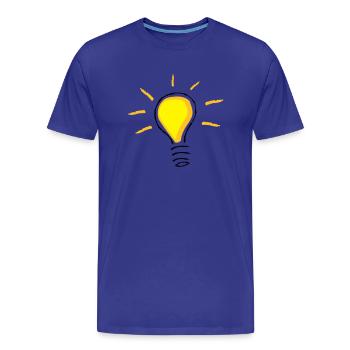Yellow light bulb turned on - Men's Premium Organic T-Shirt - royal blue - Front - Damien (186cm)