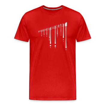 break her bed Zitat - Männer Premium Bio T-Shirt - Rot - Vorne - Damien (186cm)
