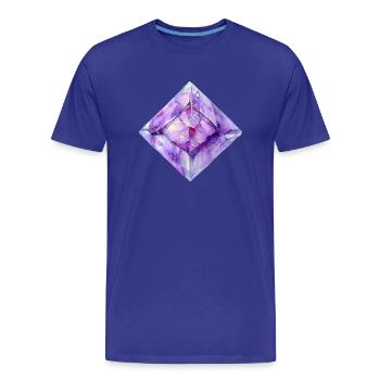 Aquarell Kristall - Männer Premium Bio T-Shirt - Königsblau - Vorne - Damien (186cm)