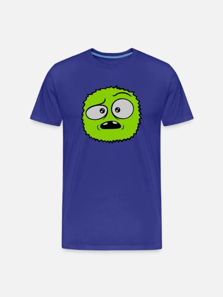 Hairy monster skeptical face - Men's Premium Organic T-Shirt - royal blue