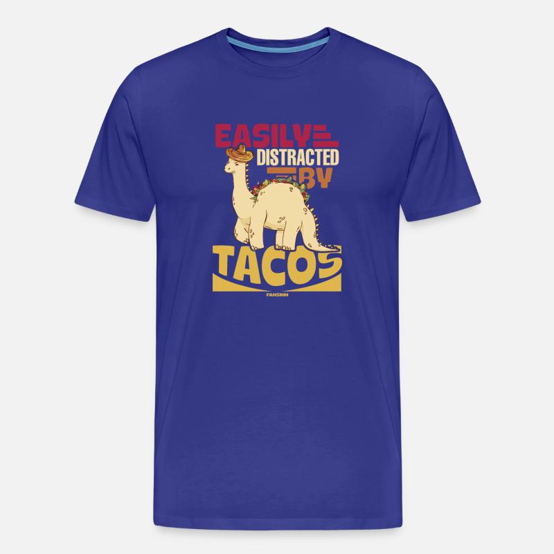 Easily Distracted By Tacos - Männer Premium Bio T-Shirt - Königsblau