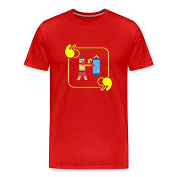 Boxe pixel - idee cadeau boxeur - T-shirt bio Premium Homme - rouge - Devant - Damien (186cm)