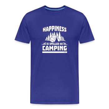 Camping slogan Forest Tent Nature Outdoor - T-shirt bio Premium Homme - bleu roi - Devant - Damien (186cm)