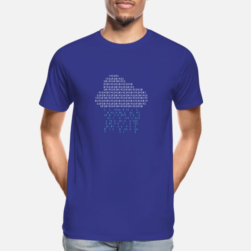 Programmer - binary code cloud rain Men's Premium Organic T-Shirt