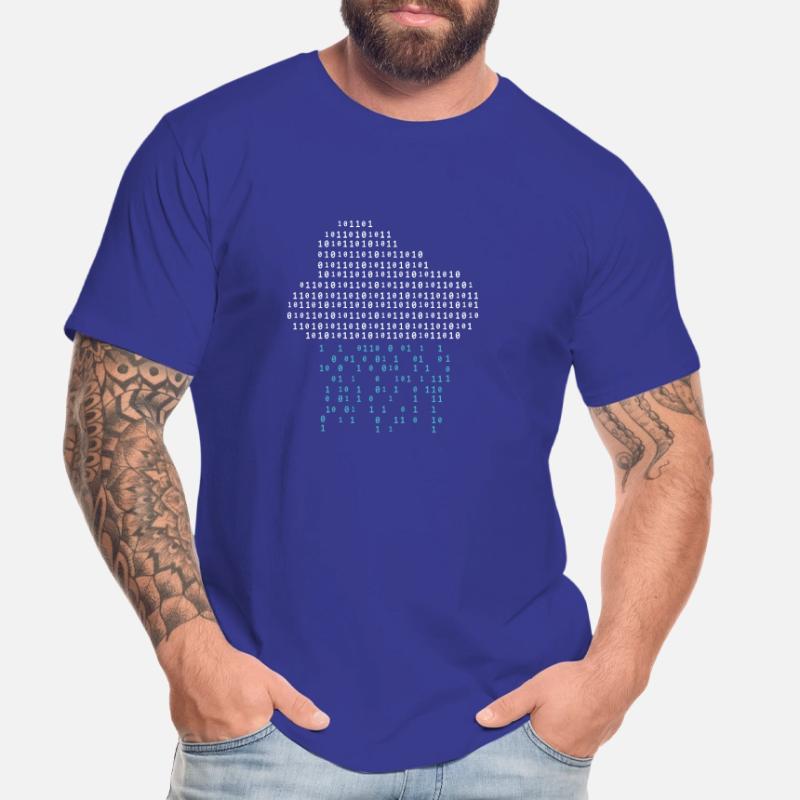 Programmer - binary code cloud rain Men's Premium Organic T-Shirt