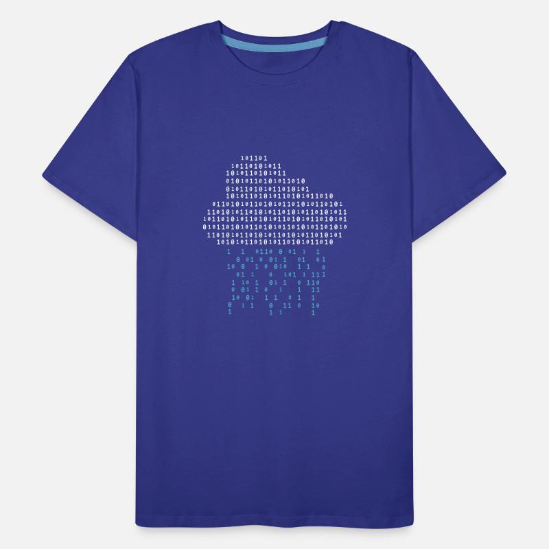 Programmer - binary code cloud rain Men's Premium Organic T-Shirt