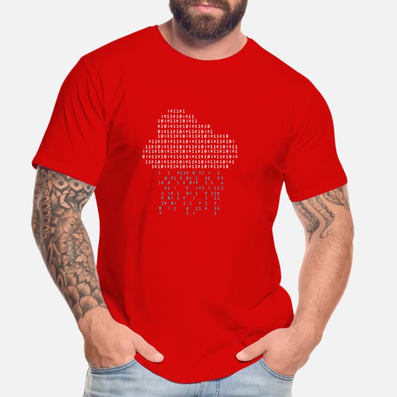 Programmer - binary code cloud rain Men's Premium Organic T-Shirt
