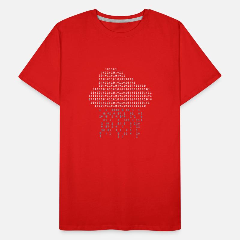 Programmeur - code binaire nuage pluie T-shirt bio Premium Homme