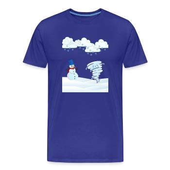 mignon bonhomme de neige d’hiver et vent - T-shirt bio Premium Homme - bleu roi - Devant - Damien (186cm)
