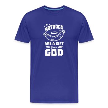Les hot-dogs sont un cadeau de Dieu - T-shirt bio Premium Homme - bleu roi - Devant - Damien (186cm)