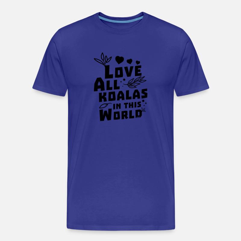 Koala Eukalyptus Liebe Kinder Mädchen - Männer Premium Bio T-Shirt - Königsblau