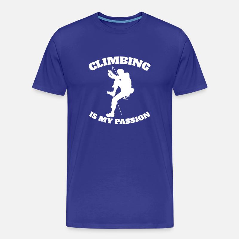 Kletterer Berg Bergklettern Klettern Bergsteigen - Männer Premium Bio T-Shirt - Königsblau