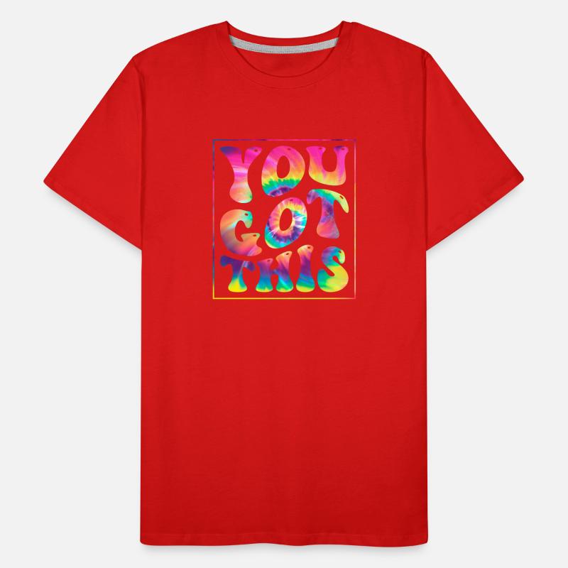 You Got This Groovy Tie Dye Testing Day Tee For Men's Premium Organic T-Shirt