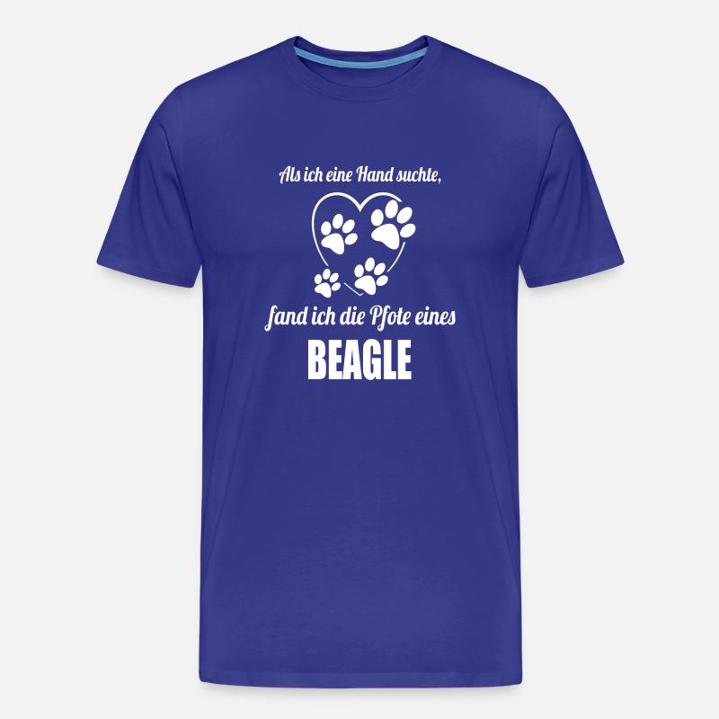 Hand & Pfote - Spruch - Beagle - Männer Premium Bio T-Shirt - Königsblau
