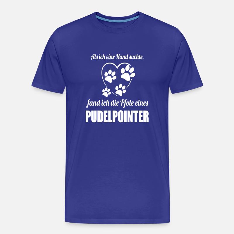 Hand & Pfote - Spruch - Pudelpointer - Männer Premium Bio T-Shirt - Königsblau