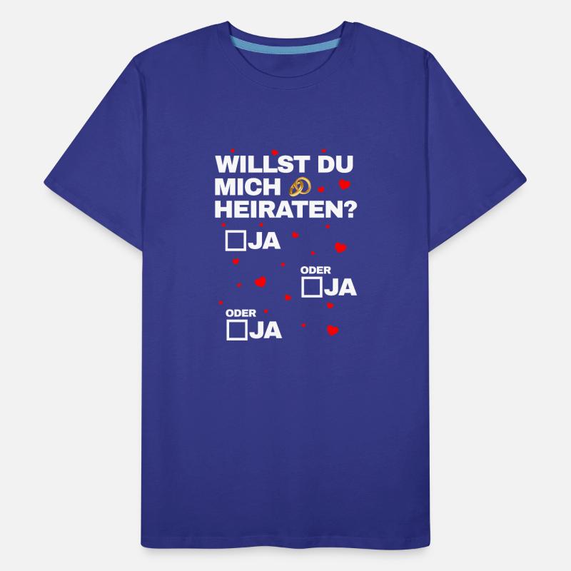 Ja oder Ja Heiratsantrag Hochzeitsantrag Männer Premium Bio T-Shirt