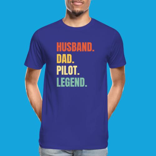 Husband Dad Pilot Legend - Männer Premium Bio T-Shirt