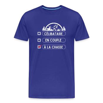 Chasseur saint Valentin - T-shirt bio Premium Homme - bleu roi - Devant - Damien (186cm)