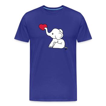 coeur amour donner l'amour amoureux elephant assis sweet - T-shirt bio Premium Homme - bleu roi - Devant - Damien (186cm)