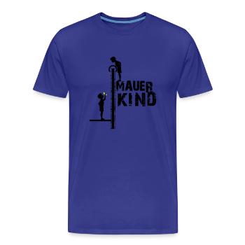 Berliner Mauerkind - BERLIN, BERLIN - Männer Premium Bio T-Shirt - Königsblau - Vorne - Damien (186cm)