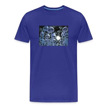 Twelve magic mushrooms at full moon - Men's Premium Organic T-Shirt - royal blue - Front - Damien (186cm)