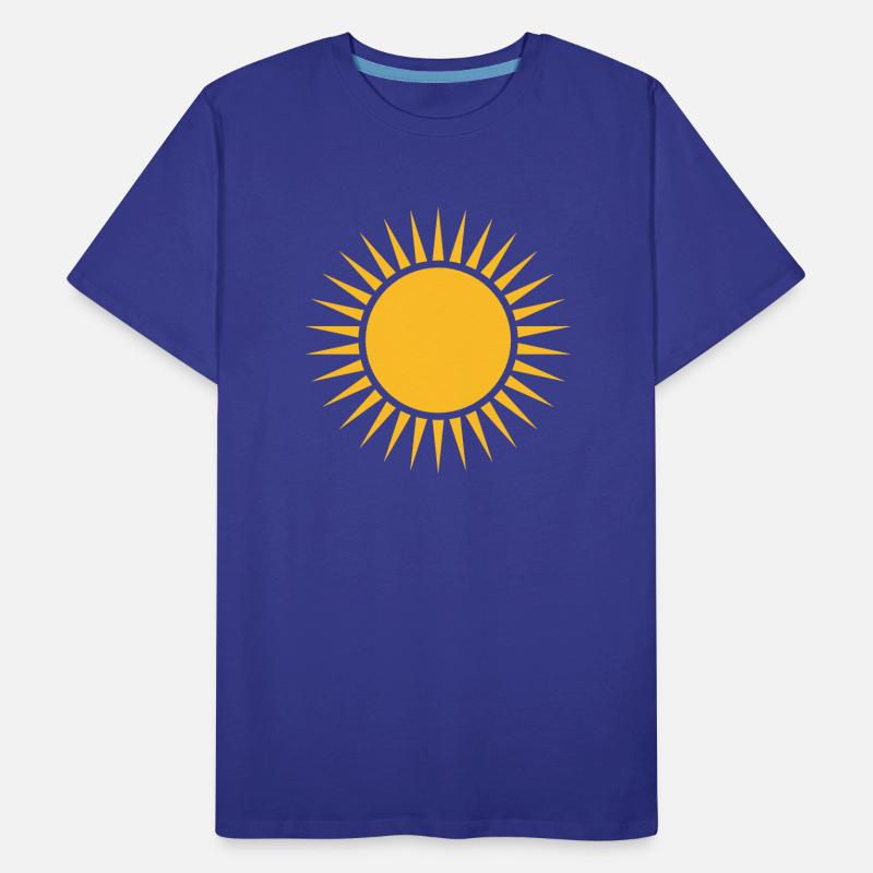 Sun, rays, wreath, your design, frame, text Men's Premium Organic T-Shirt