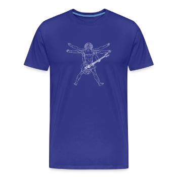 Homme de Vitruve guitare guitariste cool - T-shirt bio Premium Homme - bleu roi - Devant - Damien (186cm)