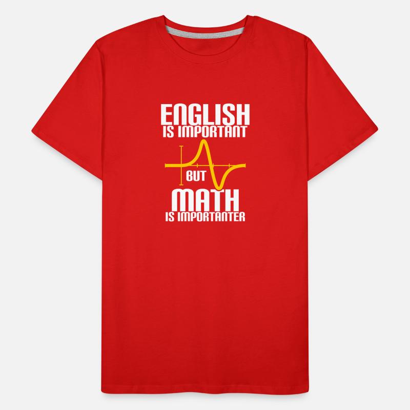 MATH IS MORE IMPORTANT THAN ENGLISH - MATH - COMPUTING Men's Premium Organic T-Shirt