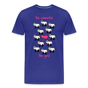 être différent - être coloré - T-shirt bio Premium Homme - bleu roi - Devant - Damien (186cm)