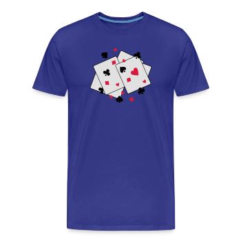 playing cards - Men's Premium Organic T-Shirt - royal blue - Front - Damien (186cm)
