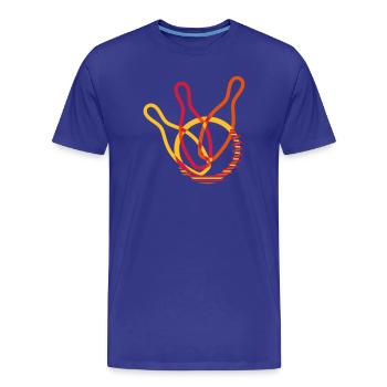 ninepins Design - Men's Premium Organic T-Shirt - royal blue - Front - Damien (186cm)