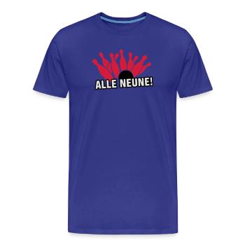 Bowling - All nine! Bowling shirt - Men's Premium Organic T-Shirt - royal blue - Front - Damien (186cm)