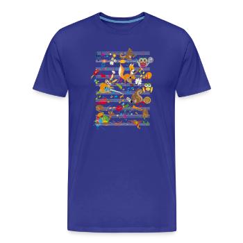 le concert des Animaux - T-shirt bio Premium Homme - bleu roi - Devant - Damien (186cm)