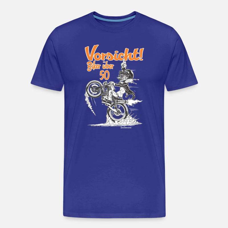 Bikerdesign Biker über 50 - Männer Premium Bio T-Shirt - Königsblau