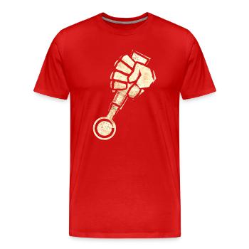 Empowerment Fist with Tap Handle - Men's Premium Organic T-Shirt - red - Front - Damien (186cm)