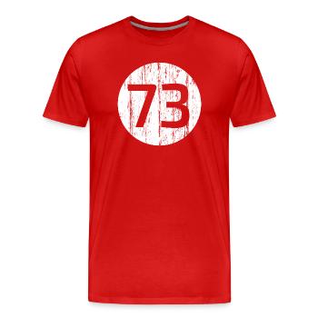 73 Die beste Zahl Nerd Spruch - Männer Premium Bio T-Shirt - Rot - Vorne - Damien (186cm)