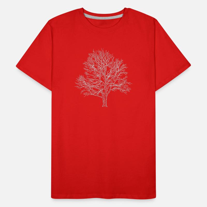 Weißer Baum Silhouette Eiche Wald Natur  Männer Premium Bio T-Shirt