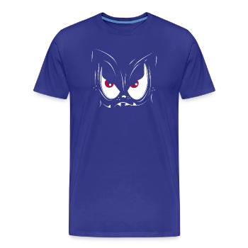 süßes Monster Gesicht mit roten Pupillen - Männer Premium Bio T-Shirt - Königsblau - Vorne - Damien (186cm)