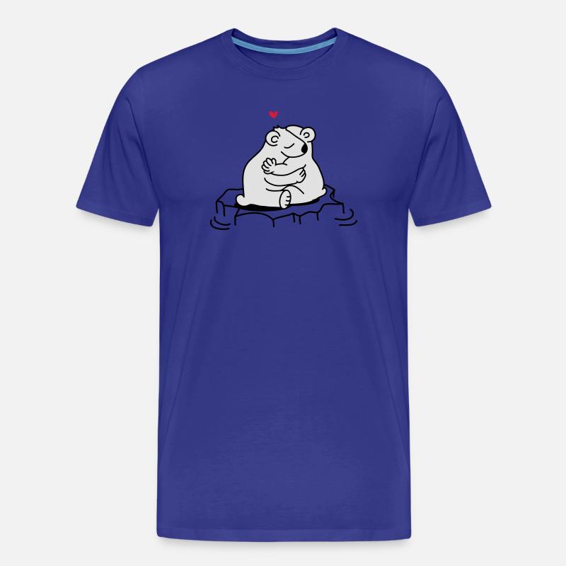 Zwei verliebte Eisbären - Männer Premium Bio T-Shirt - Königsblau