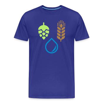 Ingrédients de bière pour le brassage - T-shirt bio Premium Homme - bleu roi - Devant - Damien (186cm)
