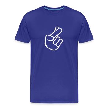 crossed fingers, versprochen, gekreuze Finger - Männer Premium Bio T-Shirt - Königsblau - Vorne - Damien (186cm)