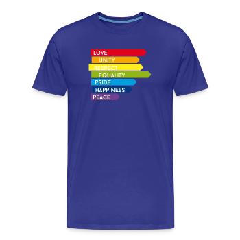 gay pride csd Regenbogen homo Parade stolz ehe lol - Männer Premium Bio T-Shirt - Königsblau - Vorne - Damien (186cm)