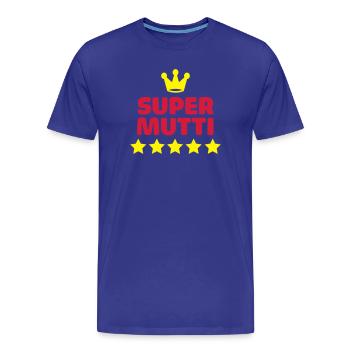 Super super maman maman mère - T-shirt bio Premium Homme - bleu roi - Devant - Damien (186cm)