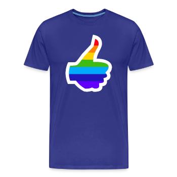 2 pouces vers le haut - T-shirt bio Premium Homme - bleu roi - Devant - Damien (186cm)