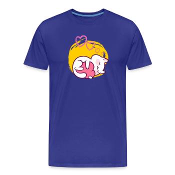 Katzen, Katze, Katzenliebhaber, Katzenfreund - Männer Premium Bio T-Shirt - Königsblau - Vorne - Damien (186cm)