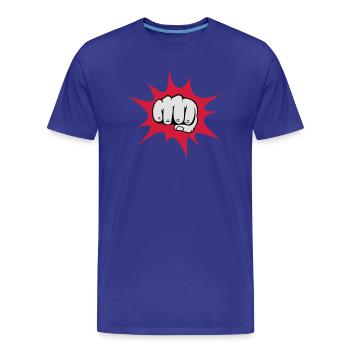 6061912 121799990 Poing - T-shirt bio Premium Homme - bleu roi - Devant - Damien (186cm)