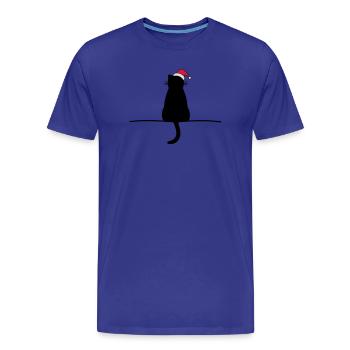 dreamy christmas cat cat christmas - Men's Premium Organic T-Shirt - royal blue - Front - Damien (186cm)